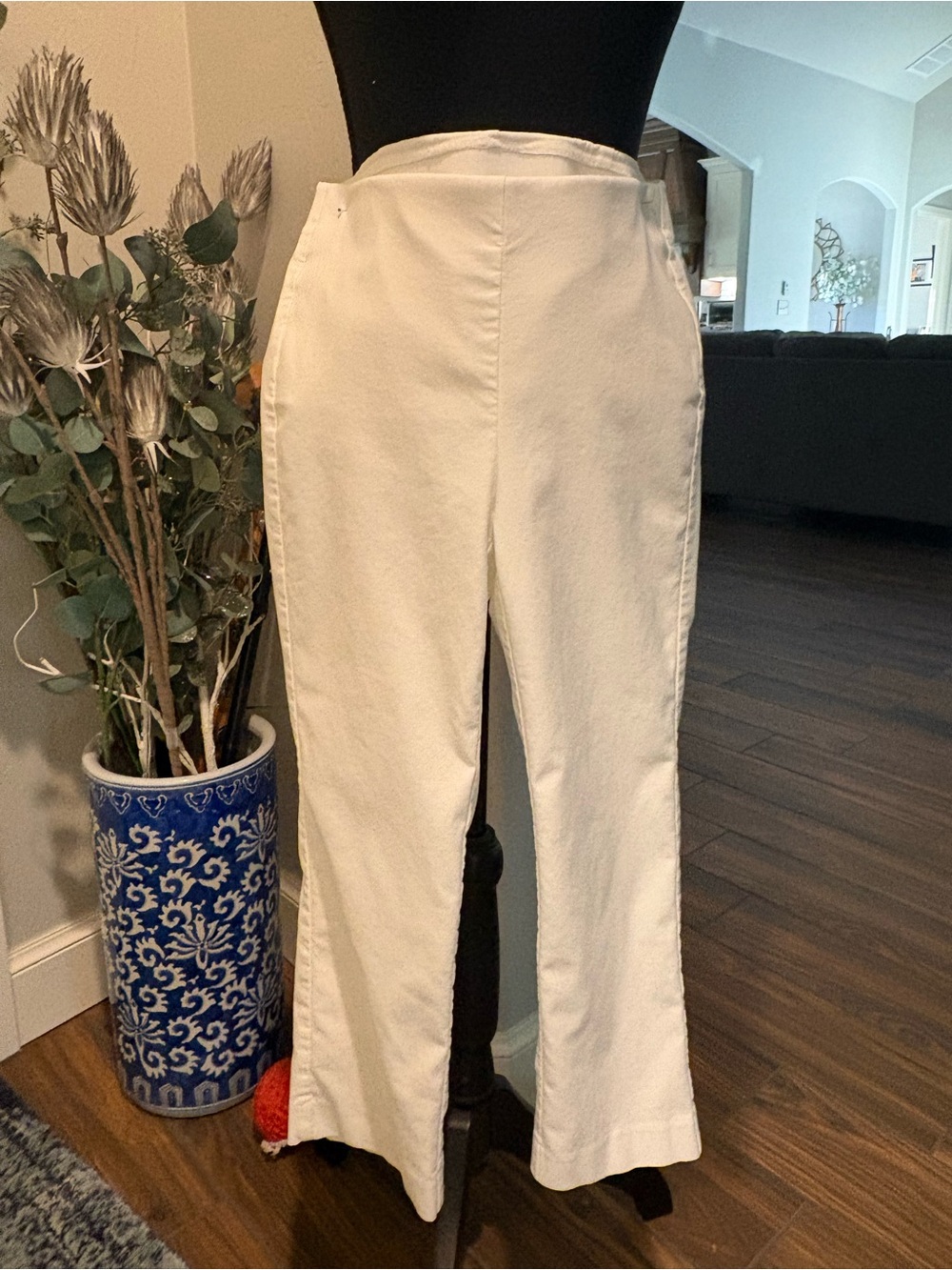 Talbots Off-White Straight-Leg Pants